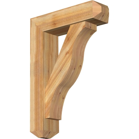 Ekena Millwork Funston Craftsman Rough Sawn Bracket w/ Offset Brace, Western Red Cedar, 8"W x 30"D x 42"H BKT0806X30X42FST04RWR